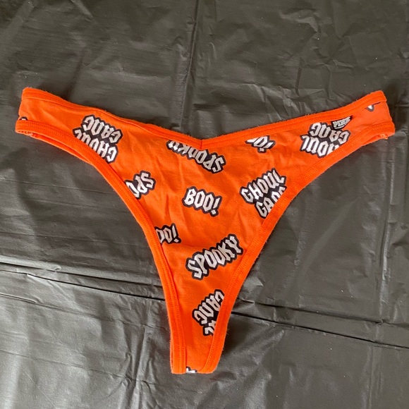 PINK Victoria's Secret Other - PINK by Victoria’s Secret Used Halloween Panty Size Large BOO! SPOOKY! GHOUL